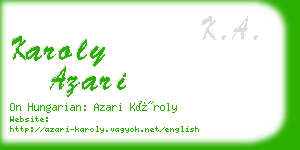 karoly azari business card